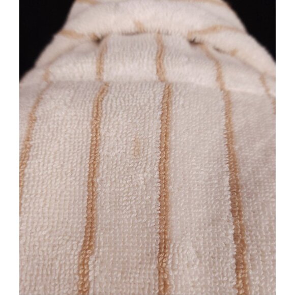 Tekla Terry Bathrobe Size S Unisex Sienna Stripes Missing Belt $170 - Picture 8 of 12